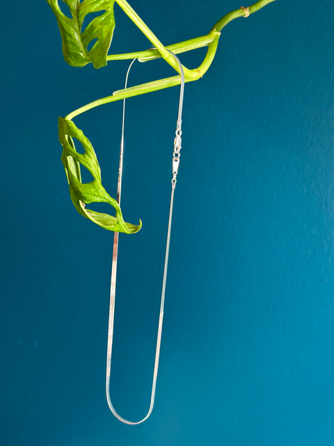 Sterling Silver Herringbone Chain Necklace
