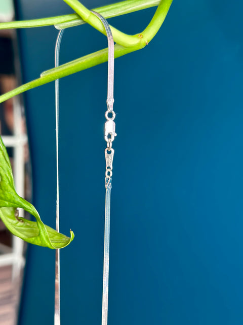Sterling Silver Herringbone Chain Necklace