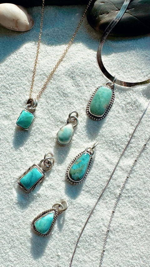Larimar in Sterling Silver Pendants