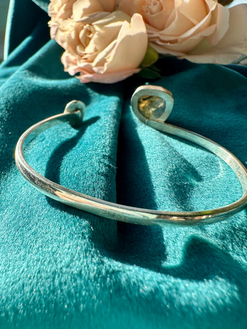 Labradorite & Opal in Sterling Silver Bangle