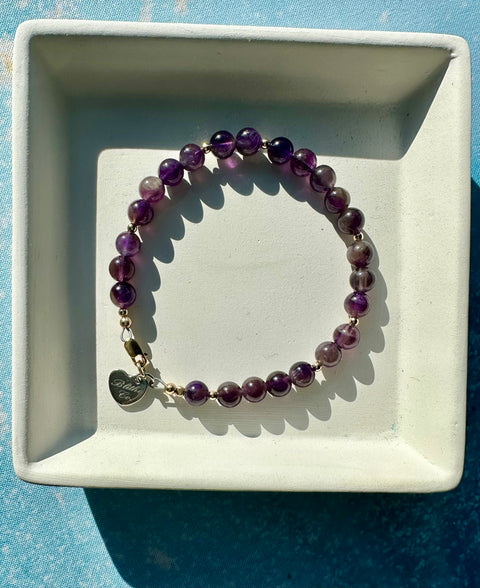 Amethyst & 14 kt Gold Fill Bracelet