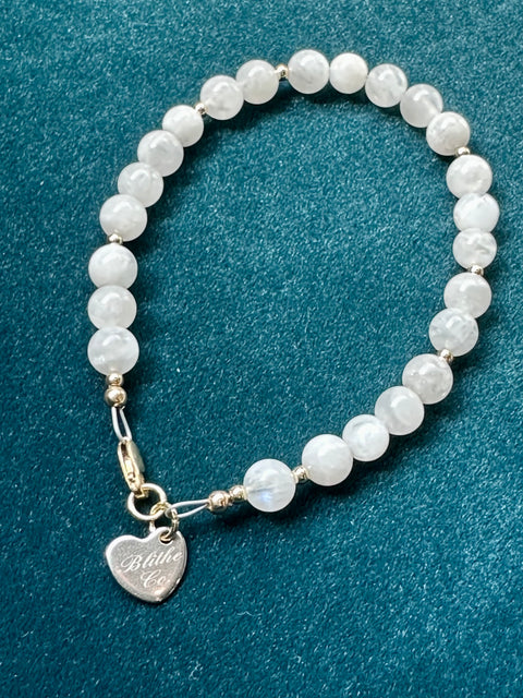 Rainbow Moonstone & 14 kt Gold Fill Bracelet