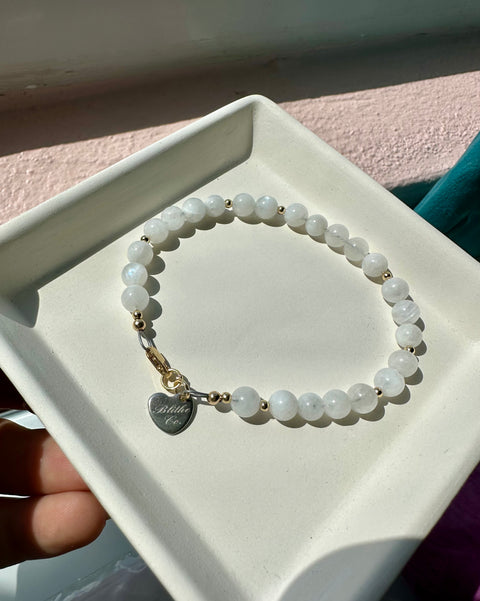Rainbow Moonstone & 14 kt Gold Fill Bracelet