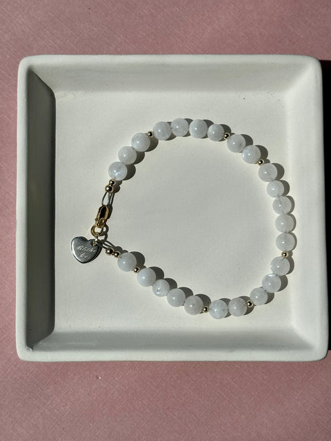 Rainbow Moonstone & 14 kt Gold Fill Bracelet