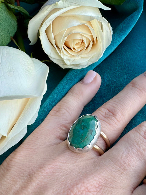 Turquoise in Sterling Silver with 14kt Gold Fill Ring