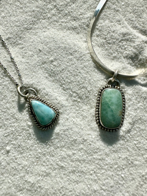 Larimar in Sterling Silver Pendants