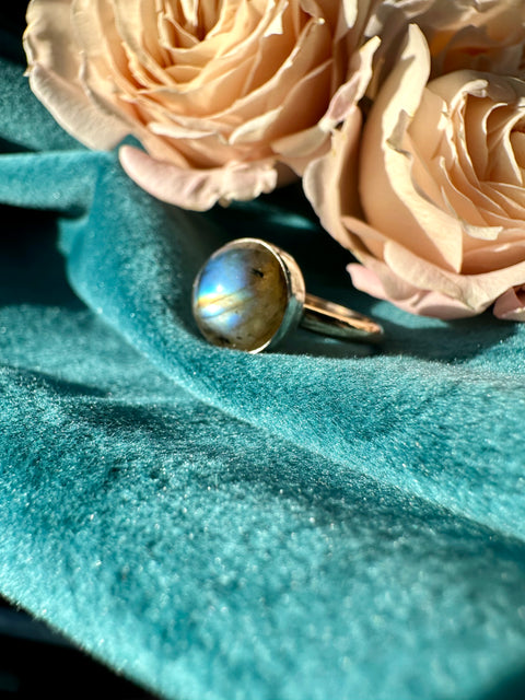 Labradorite in Sterling Silver with 14kt Gold Fill Ring