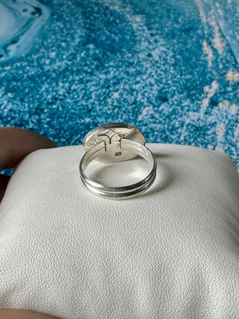 Red Jasper in Sterling Silver double band