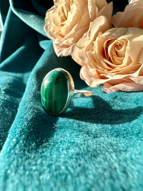 Malachite in Sterling Silver with Sparkles