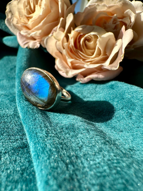 Labradorite in Sterling Silver with 14kt Gold Fill Ring