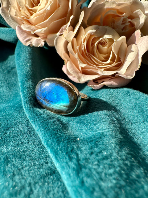 Labradorite in Sterling Silver with 14kt Gold Fill Ring