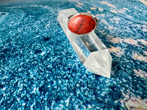 Red Jasper in Sterling Silver double band