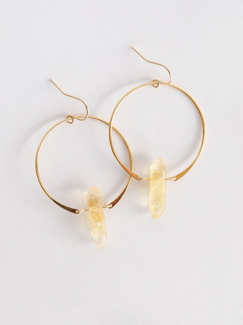 Citrine Hoops