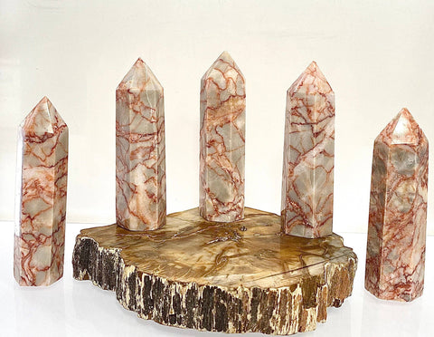 Red Vein Jasper Tower Point Crystal