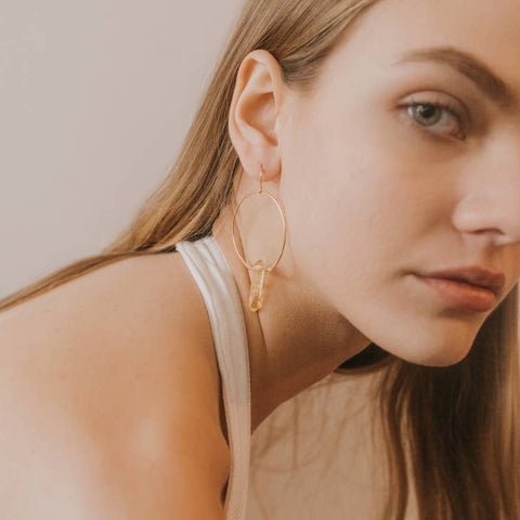 Citrine Hoops