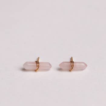 Rose Quartz Stud Earrings