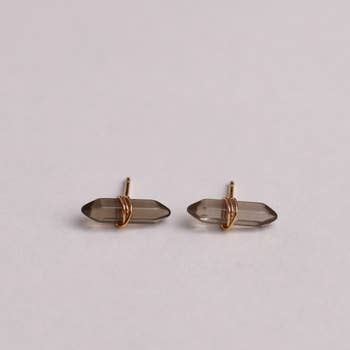 Smokey Quartz Stud Earrings