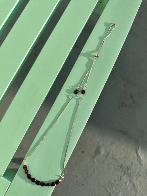 Garnet adjustable choker Necklace