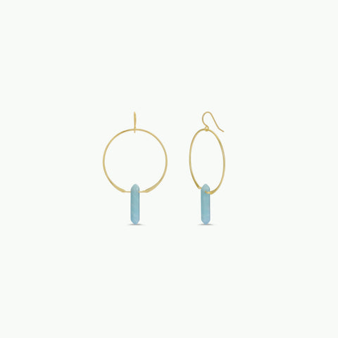 Hoops - Amazonite - Gold Earrings