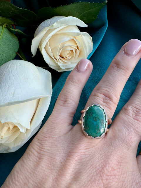 Turquoise in Sterling Silver with 14kt Gold Fill Ring