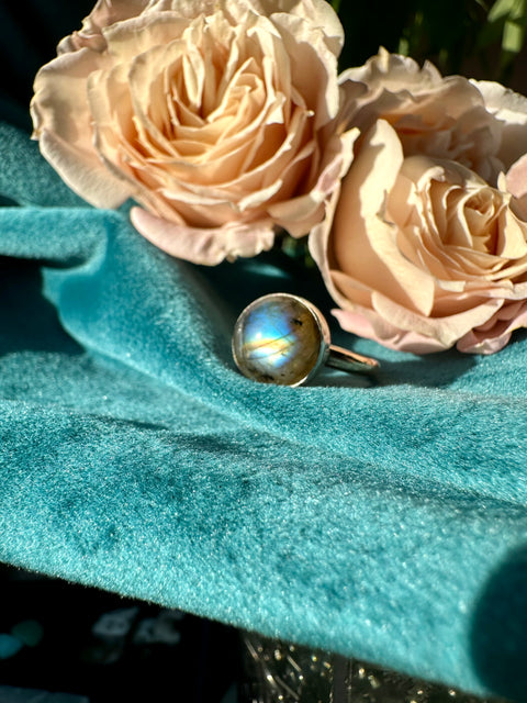 Labradorite in Sterling Silver with 14kt Gold Fill Ring
