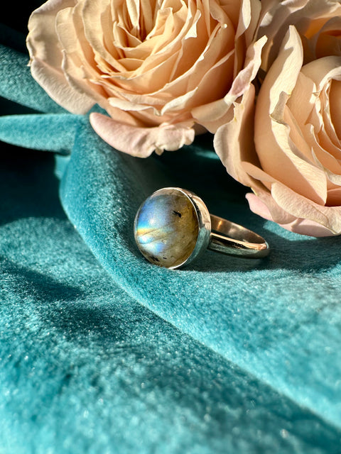 Labradorite in Sterling Silver with 14kt Gold Fill Ring