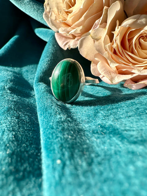 Malachite in Sterling Silver with Sparkles