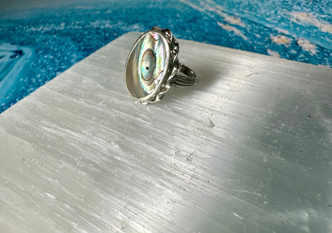Abalone in Vintage Sterling Silver